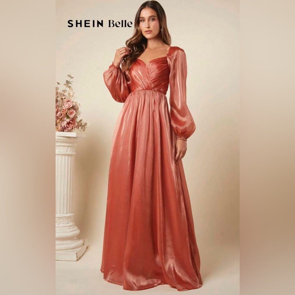 SHEIN Elegant Fall Long Sleeve Dress (Has a shinny look to it)